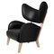 Natural Oak My Own Chair Lounge Chair in Black Leather by Lassen 1