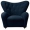 The Tired Man Lounge Chair in Blue Sahco Zero Fabric by Lassen 1