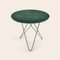 Large O Dining Table in Green Indio Marble and Stainless Steel by OX DENMARQ 2