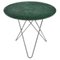 Large O Dining Table in Green Indio Marble and Stainless Steel by OX DENMARQ 1