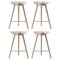 Oak and Brass Counter Stools by Lassen, Set of 4, Image 1