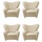 The Tired Man Lounge Chairs in Beige Sahco Zero Fabric by Lassen, Set of 4 1