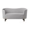 Smoked Oak Mingle Sofa in Light Grey Raf Simons Vidar 3 Fabric by Lassen 2