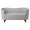 Smoked Oak Mingle Sofa in Light Grey Raf Simons Vidar 3 Fabric by Lassen 1