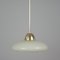 Lámpara colgante Bauhaus Art Déco de vidrio opalino crema y latón, años 30, Imagen 10
