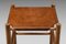 Mid-Century French Craftsmanship Wood & Leather Bar Stool, 1950s, Image 5
