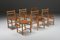 French Wood & Leather Dining Chairs, Mid-Century Modern, Craftsmanship, 1950s 1