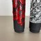 German Pottery Fat Lava Vases Black Red & White by Jopeko, 1970s, Set of 2, Image 7