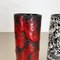Deutsche Fat Lava Keramikvasen in Schwarz, Rot & Weiß von Jopeko, 1970er, 2er Set 9