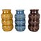 German Pottery Fat Lava Vases Multi-Color by Scheurich, 1970s, Set of 3 1