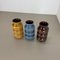 German Pottery Fat Lava Vases Multi-Color by Scheurich, 1970s, Set of 3 3