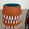 German Zig Zag Pottery Fat Lava Vase by Scheurich, 1970s, Set of 2 7