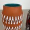 German Zig Zag Pottery Fat Lava Vase by Scheurich, 1970s, Set of 2, Image 7