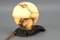 Lampe de Chevet Sphère Art Déco Blanche et Noire en Albâtre, 1930s 3