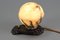 Lampada da notte sferica Art Déco in alabastro bianco e nero, anni '30, Immagine 9