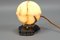 Art Deco White and Black Alabaster Globe Sphere Night Lamp, 1930s 7