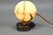 Art Deco White and Black Alabaster Globe Sphere Night Lamp, 1930s, Image 7