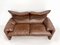 Maralunga Sofa aus braunem Leder 4