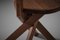 Silla S34 francesa de olmo macizo de Pierre Chapo, años 60, Imagen 9