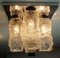 Vintage Eisglas Deckenlampe von Hillebrand 4