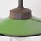 Industrial Green Glass & Iron Outdoor Lamp, 1960s 5