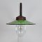 Industrial Green Glass & Iron Outdoor Lamp, 1960s 8