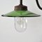 Industrial Green Glass & Iron Outdoor Lamp, 1960s 6