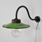 Industrial Green Glass & Iron Outdoor Lamp, 1960s 7