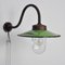 Industrial Green Glass & Iron Outdoor Lamp, 1960s 1