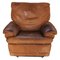 Vintage Italian Brown Leather Club Chair, 1980s, Image 1