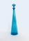 Midcentury Xl Empoli Glass Blue Decanter Bottle with Stopper, 1960s 5