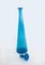 Midcentury Xl Empoli Glasflasche in Blau mit Stopfen, 1960er 1