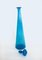 Midcentury Xl Empoli Glass Blue Decanter Bottle with Stopper, 1960s 1