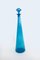 Midcentury Xl Empoli Glass Blue Decanter Bottle with Stopper, 1960s 6