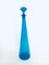 Midcentury Xl Empoli Glass Blue Decanter Bottle with Stopper, 1960s 4