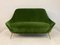 Italian Sofa in Green Cotton Velvet, 1960s, Image 1