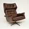 Danish Leather Swivel Armchair, 1960s, Image 1