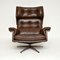 Danish Leather Swivel Armchair, 1960s 2
