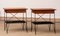 Tables de Chevet Style Gullberg en Teck et Métal, 1950s, Set de 2 2