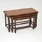 Tavolino da caffè antico in legno di noce intarsiato, set di 3, Immagine 1