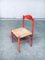 Orange lackierte italienische Vintage Esszimmerstühle, 1950er, 2er Set 9