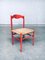 Vintage Italian Orange Lacquered Dining Chairs, 1950s, Set of 2 10