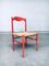 Orange lackierte italienische Vintage Esszimmerstühle, 1950er, 2er Set 15