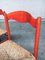 Orange lackierte italienische Vintage Esszimmerstühle, 1950er, 2er Set 6