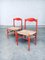 Vintage Italian Orange Lacquered Dining Chairs, 1950s, Set of 2 11