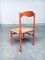 Vintage Italian Orange Lacquered Dining Chairs, 1950s, Set of 2 14