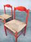 Orange lackierte italienische Vintage Esszimmerstühle, 1950er, 2er Set 2