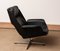 Black Leather Rondo Swivel Chair by Olli Borg for Asko, Finland, 1960s 6