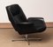 Black Leather Rondo Swivel Chair by Olli Borg for Asko, Finland, 1960s 1