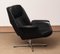 Black Leather Rondo Swivel Chair by Olli Borg for Asko, Finland, 1960s, Image 1